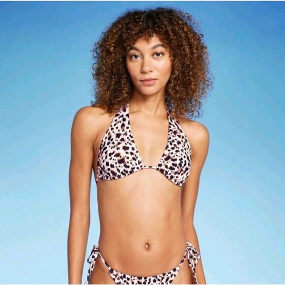 Wild Fable Other - Wild Fable Bikini Top Women’s XL Leopard Print Multiway Tall Triangle New